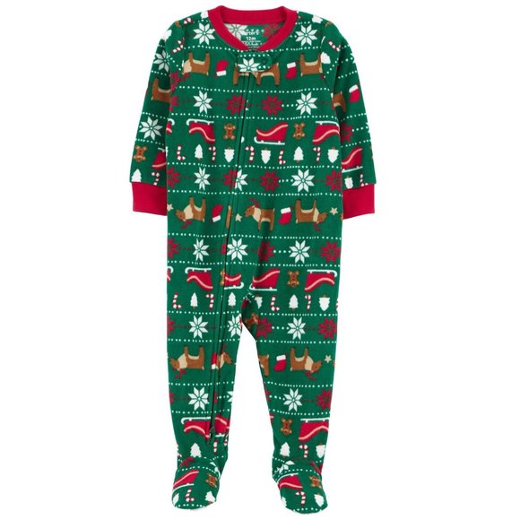Baby Carter's CHRISTMAS Blanket Sleeper 1 pc Pajamas Size 12 months NWT Fleece - Picture 1 of 5